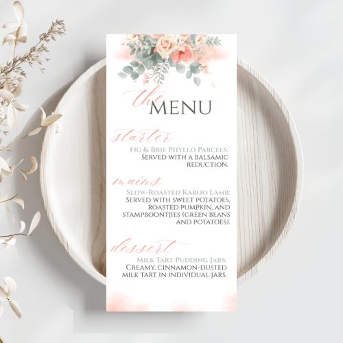 Peach Blush Menu