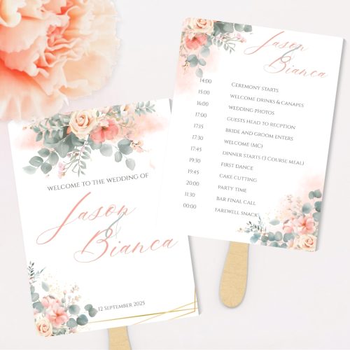 Peach Blush Paddle Fan Programme.